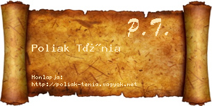 Poliak Ténia névjegykártya